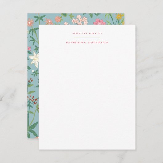 Spring Garden Personal Stationery Mitteilungskarte (Vorne/Hinten)