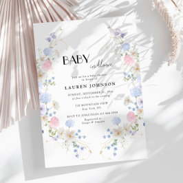 Spring Garden Pink Lila Wildblumen Kinderdusche Einladung