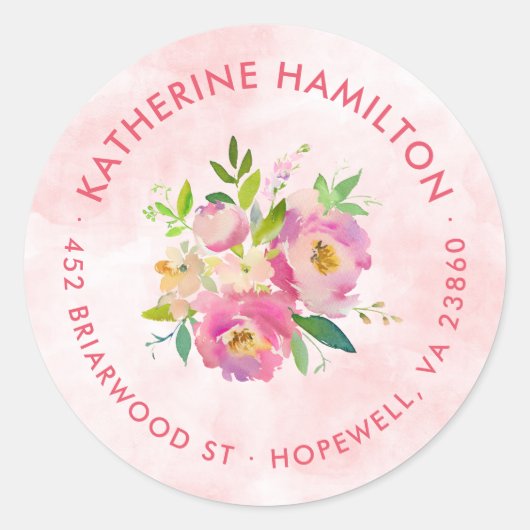Spring Garden Round-Return-Address-Label Runder Aufkleber (Vorderseite)