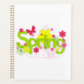 Spring Garden Typography Flowers Butterflies Planer (Vorderseite)