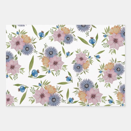 Spring Garden Wasserfarbe Lila Einladung Wrappin Geschenkpapier Set (Vorderseite 3)