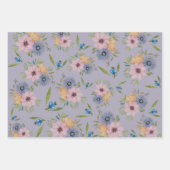 Spring Garden Wasserfarbe Lila Einladung Wrappin Geschenkpapier Set (Vorderseite)