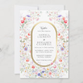 Spring Garden Watercolor Floral Pastel Wedding Einladung (Vorderseite)