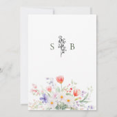 Spring Garden Watercolor Floral Pastel Wedding Einladung (Rückseite)