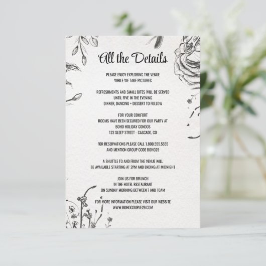 Spring Garden Wedding Begleitkarte (Stehend Vorderseite)