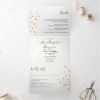Spring Garden Wedding Foto Tri-Fold Einladung