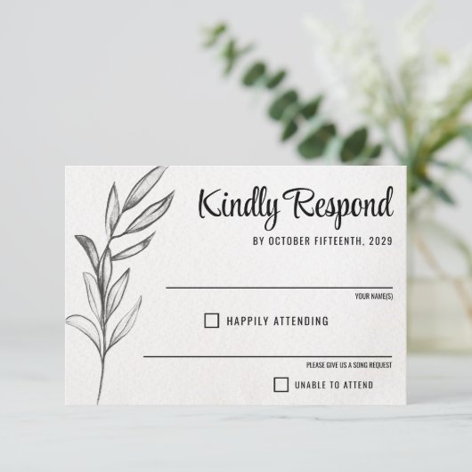 Spring Garden Wedding RSVP Karte (Stehend Vorderseite)