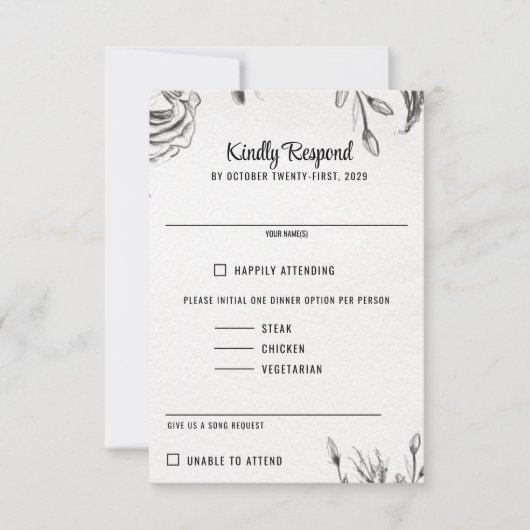 Spring Garden Wedding RSVP Karte (Vorderseite)