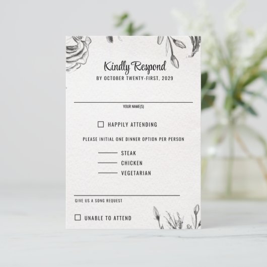 Spring Garden Wedding RSVP Karte (Stehend Vorderseite)