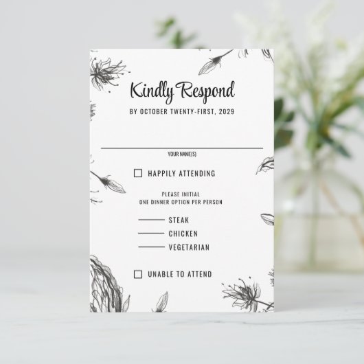 Spring Garden Wedding RSVP Karte (Stehend Vorderseite)