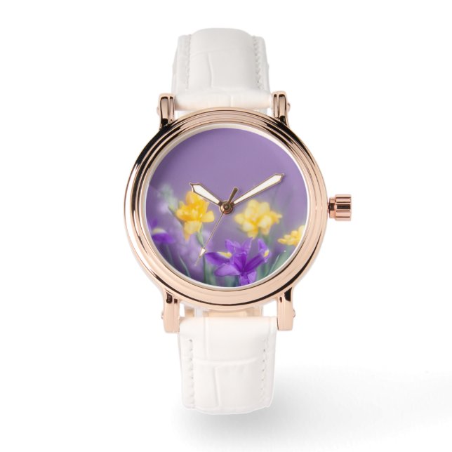 Spring Garden Whisper Floral Armbanduhr (Vorderseite)