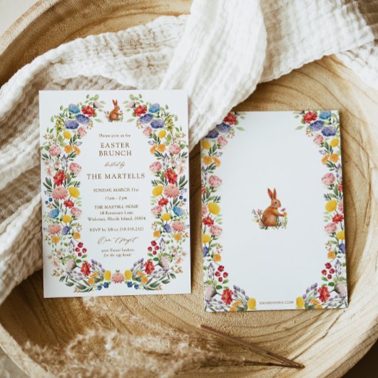 Spring Garden Wildblume Osterfeier Einladung