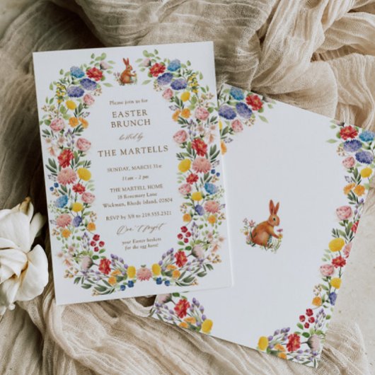 Spring Garden Wildblume Osterfeier Einladung