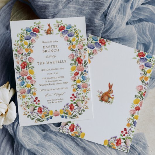 Spring Garden Wildblume Osterfeier Einladung