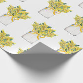 Spring Garden Yellow Flowers Glas Jar Wasserfarbe Geschenkpapier (Ecke)