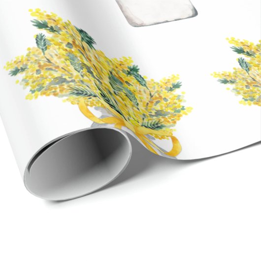 Spring Garden Yellow Flowers Glas Jar Wasserfarbe Geschenkpapier (Rolleneckpunkt)