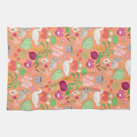 Spring Gardening Theme Kitchen Towel Geschirrtuch (Horizontal)