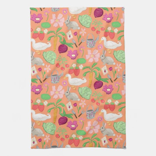 Spring Gardening Theme Kitchen Towel Geschirrtuch (Vertikal)