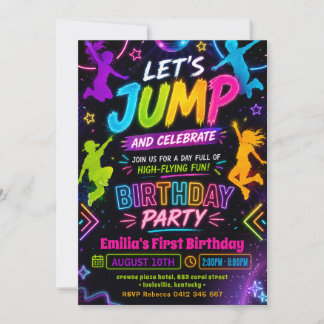 Spring-Geburtstagsfeier Glow-in-the-Dark-Party Einladung