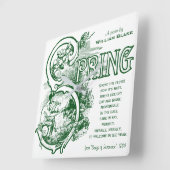 Spring Gedicht William Blake Viktorianisch Art Sat Quadratische Wanduhr (Winkel)
