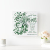 Spring Gedicht William Blake Viktorianisch Art Sat Quadratische Wanduhr (Zuhause)