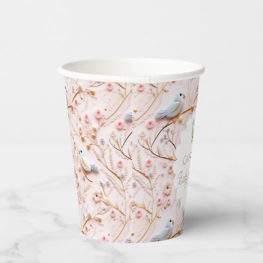 Spring Girl Baby Dusche Rosa Personalisiert Pappbecher (Rechts)