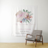 Spring Girl Garden Hat Baby Dusche Begrüßungszeich Wandteppich (Beispiel)