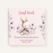Spring Girl Pink Lila Baby Showbook Notizblock (Vorderseite)