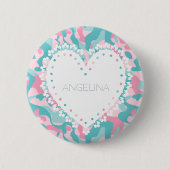 Spring Girly Camouflage personalisieren Button (Vorderseite)