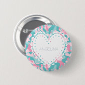 Spring Girly Camouflage personalisieren Button (Vorne & Hinten)