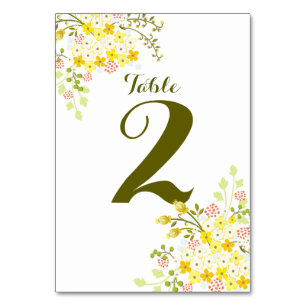 Spring Glory Floral Wedding Tischnummer Card