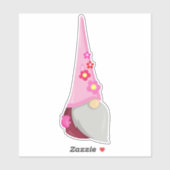 Spring Gnome, Garden Gnome, Niedliches Gnome, Blum Aufkleber (Blatt)