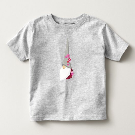 Spring Gnome, Niedlich Gnome, Garden Gnome, Blume Kleinkind T-shirt (Vorderseite)