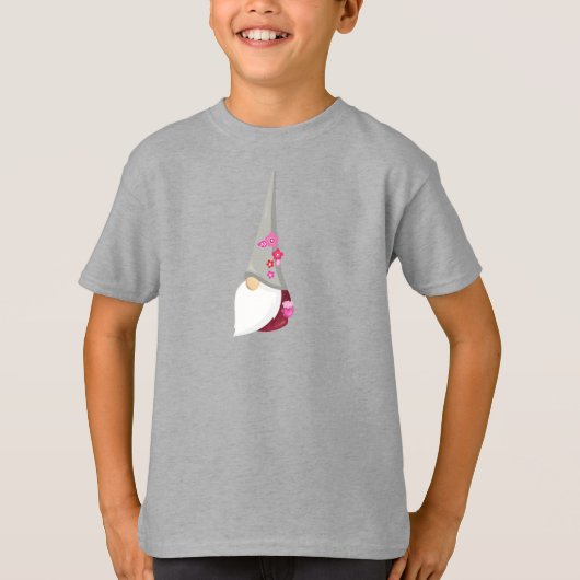 Spring Gnome, Niedlich Gnome, Garden Gnome, Blume T-Shirt (Vorderseite)