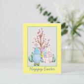 Spring Gnome Zuhause Happy Oaster Card Postkarte (Stehend Vorderseite)