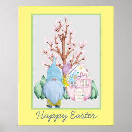 Spring Gnome Zuhause Happy Oaster Poster
