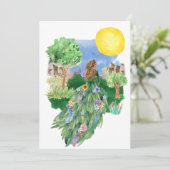 Spring Goddess Blumenkleid Nature Gruß (Stehend Vorderseite)