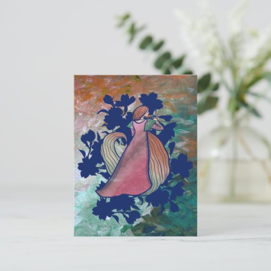 Spring Goddess Butterfly Art Postkarte (Stehend Vorderseite)