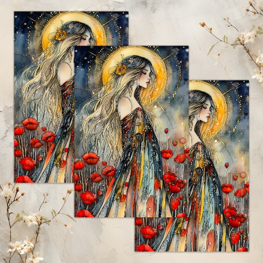 SPRING GODESS DECOUPAGE TISSUPAPIER SEIDENPAPIER