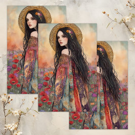 SPRING GODESS DECOUPAGE TISSUPAPIER SEIDENPAPIER