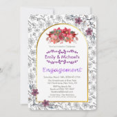 Spring Gold kühne florale Bloom Engagement Party Einladung (Vorderseite)