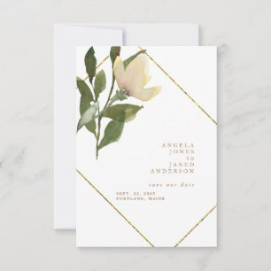 Spring Gold & White Einfach Gerettet Datum Save The Date