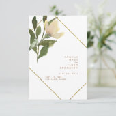 Spring Gold & White Einfach Gerettet Datum Save The Date (Stehend Vorderseite)