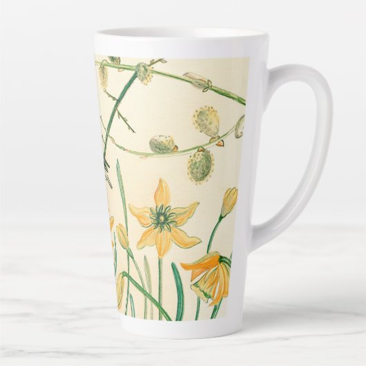 Spring Goldfinch Latte Tasse (Rechts)