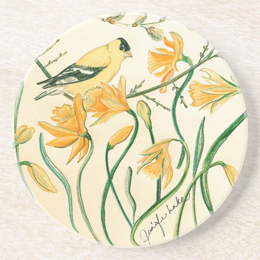 Spring Goldfinch Untersetzer (Vorne)