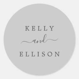 Spring Gray Wedding Umschlag Aufkleber