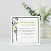 Spring Green and Black Floral Reception Only | Einladung (Stehend Vorderseite)