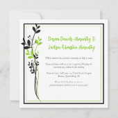 Spring Green and Black Floral Reception Only | Einladung (Vorderseite)