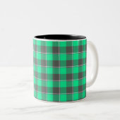 Spring Green and Finlandia Black Plaid Zweifarbige Tasse (VorderseiteRechts)
