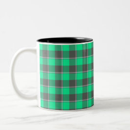 Spring Green and Finlandia Black Plaid Zweifarbige Tasse